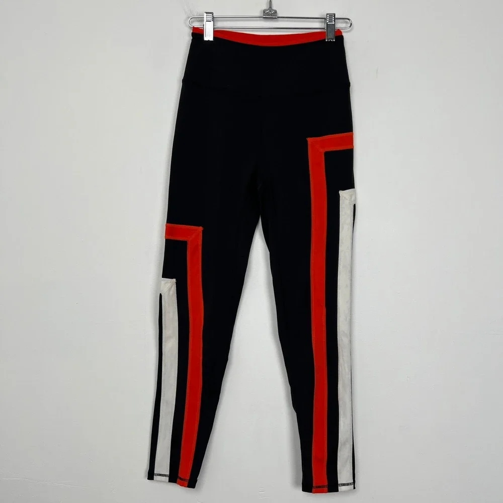 REVOLVE x FREE PEOPLE New Heights Legging in Black Red Stripe Pants Size XS‎